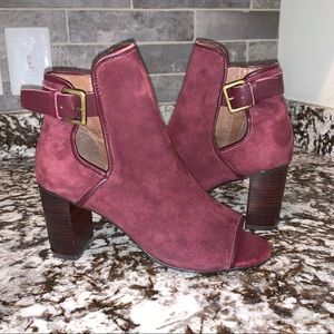 Donald J Pliner suede peep toe bootie
